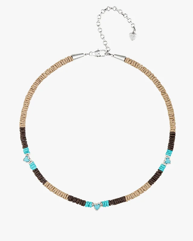 Handcrafted Bead Necklace-WEIF NECKLACE BLUE/BROWN