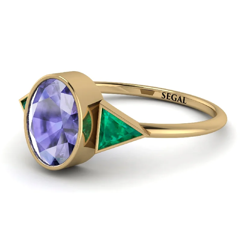 Geometrical Bezel Tanzanite Ring - Trinity No. 204