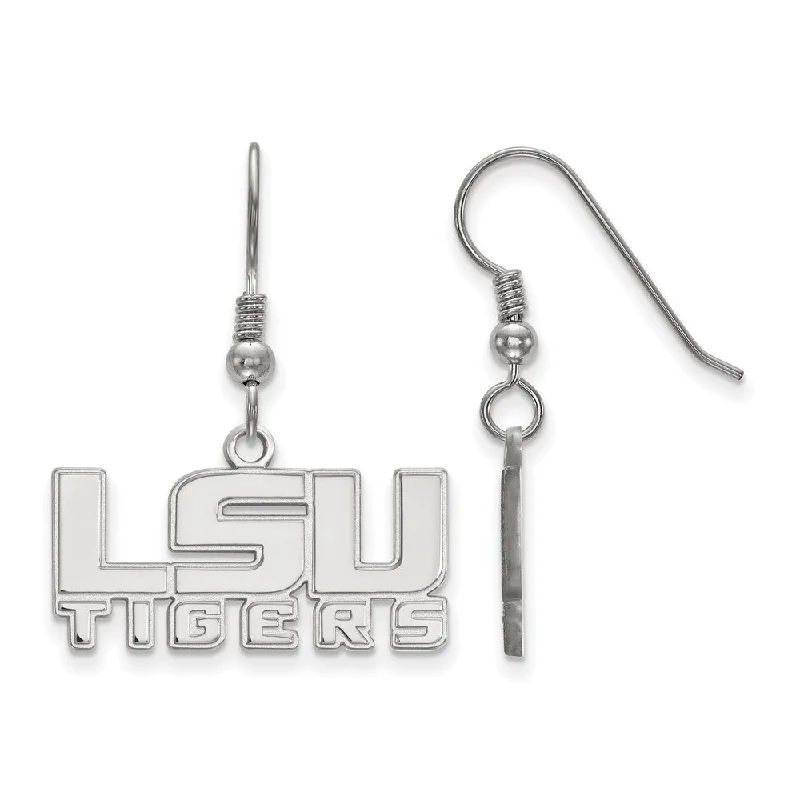 Bohemian Drop Earrings-Sterling Silver Louisiana State University Small Dangle Earrings