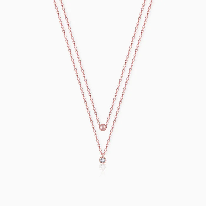 Simple Bar Pendant Necklace-Rose Gold Classic Layered Necklace