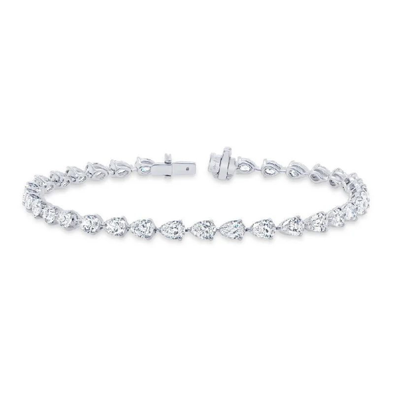 Gold and Diamond Bracelets-Uneek Signature Collection Strand Pear Shaped Diamond Link Bracelet