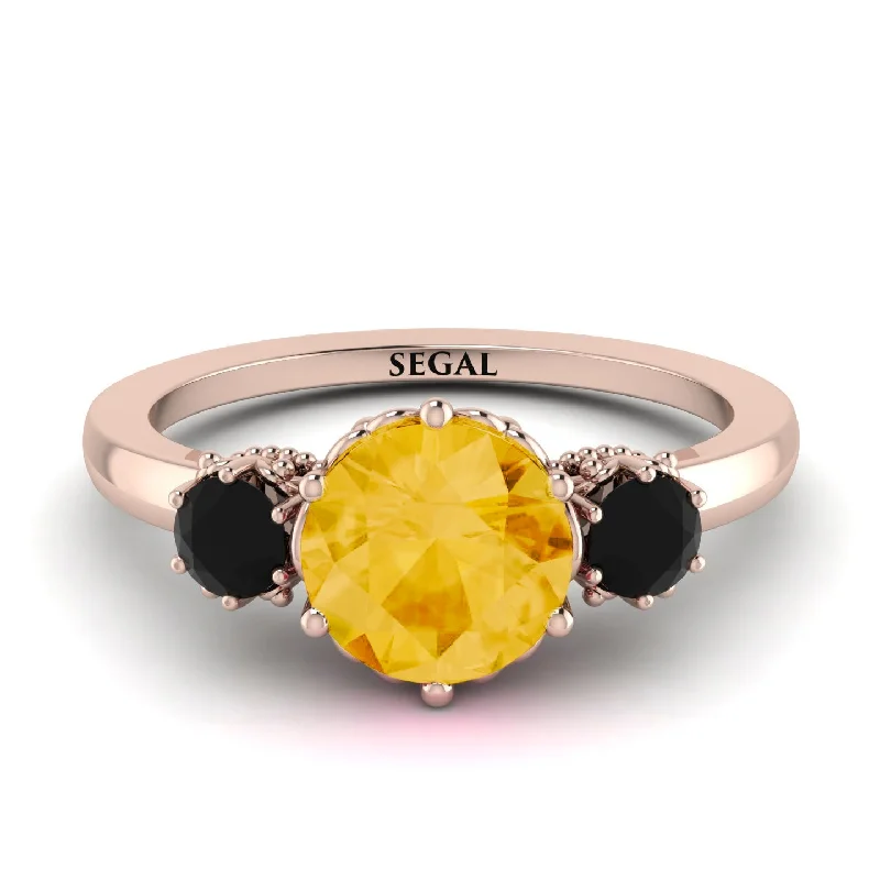 Classic 3 Stone Citrine Engagement Ring - Sofia No. 608