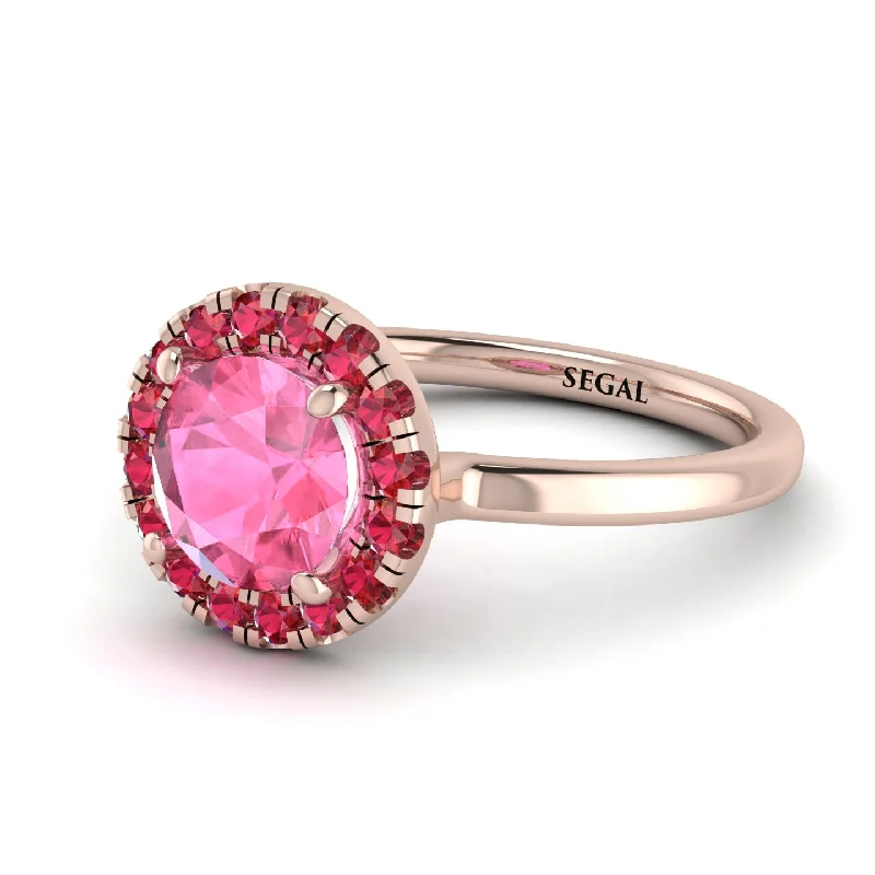 1ct Round Pink Moissanite Engagement Ring - Natalia No. 811