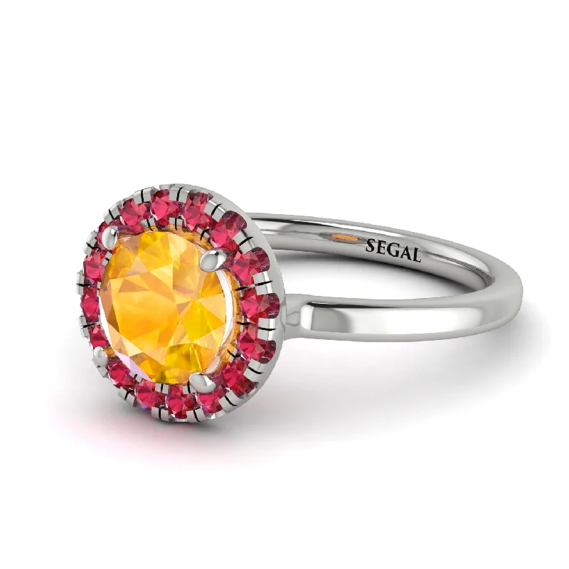 1ct Round Yellow Diamond Engagement Ring - Natalia No. 1012