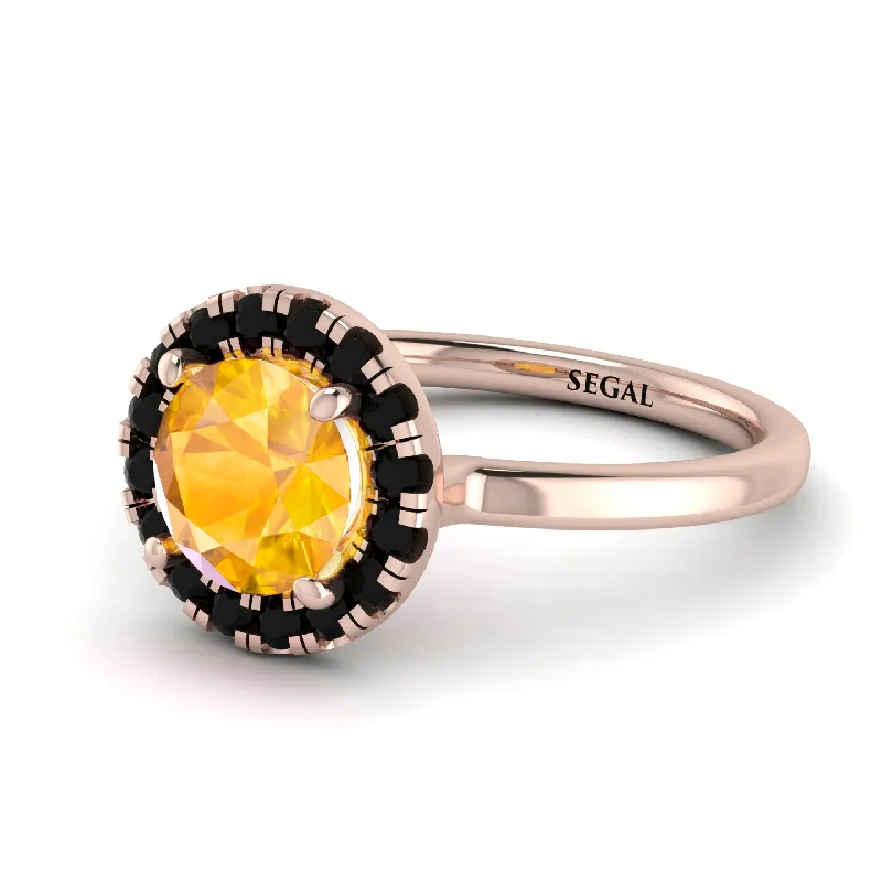 1ct Round Yellow Diamond Engagement Ring - Natalia No. 1008