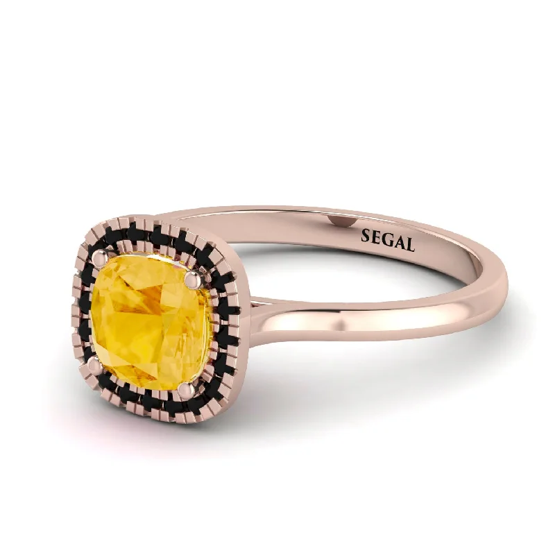 Vintage Classic Halo Cushion Citrine Ring - Skylar No. 608