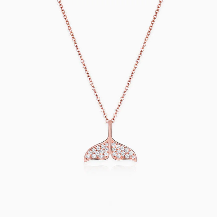 Simple Heart Pendant Necklace-Anushka Sharma Rose Gold Dolphin Tail Necklace with Link Chain