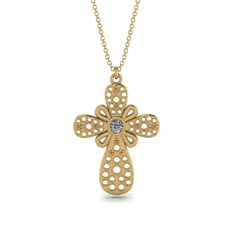 Unique Opal Necklace-Unique Glam Diamond Cross Necklace - Leo No. 1