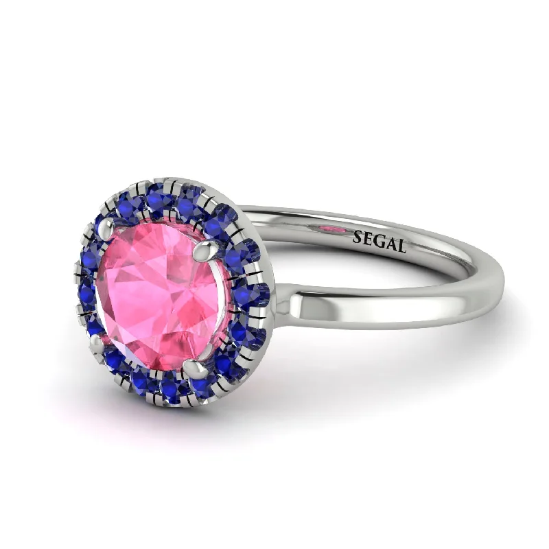 1ct Round Pink Moissanite Engagement Ring - Natalia No. 815