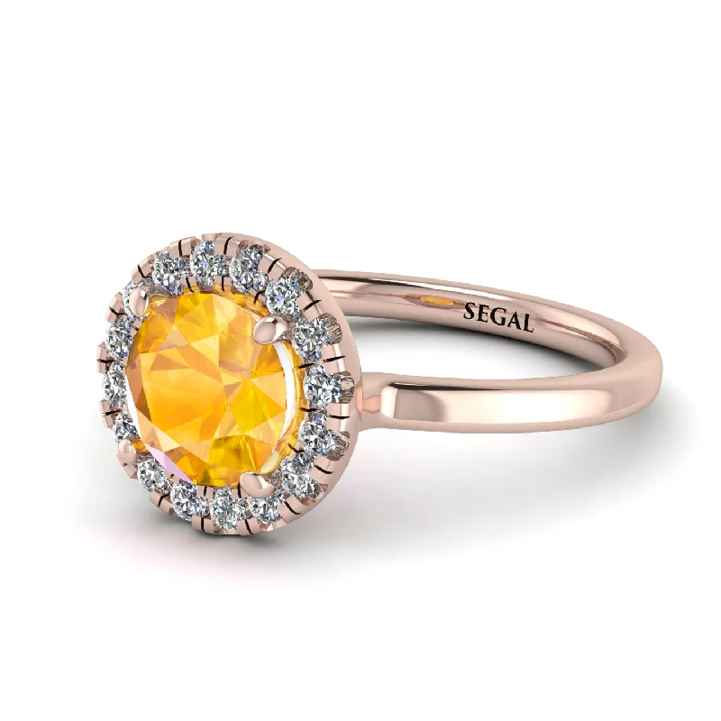 1ct Round Yellow Diamond Engagement Ring - Natalia No. 1002