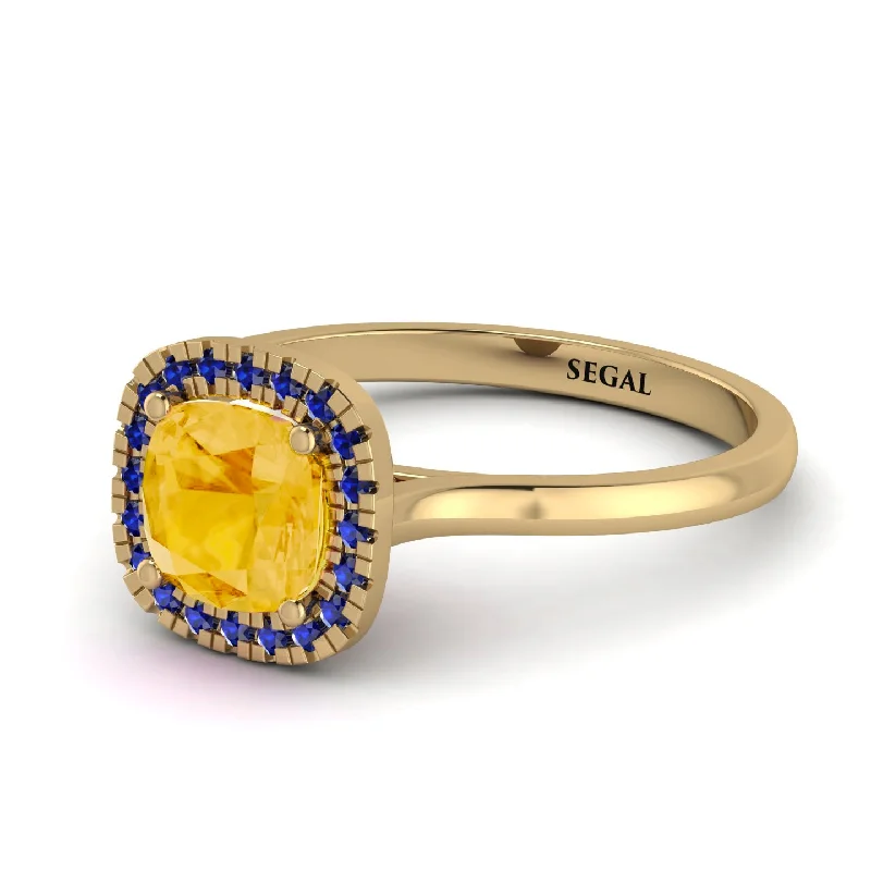 Vintage Classic Halo Cushion Citrine Ring - Skylar No. 613