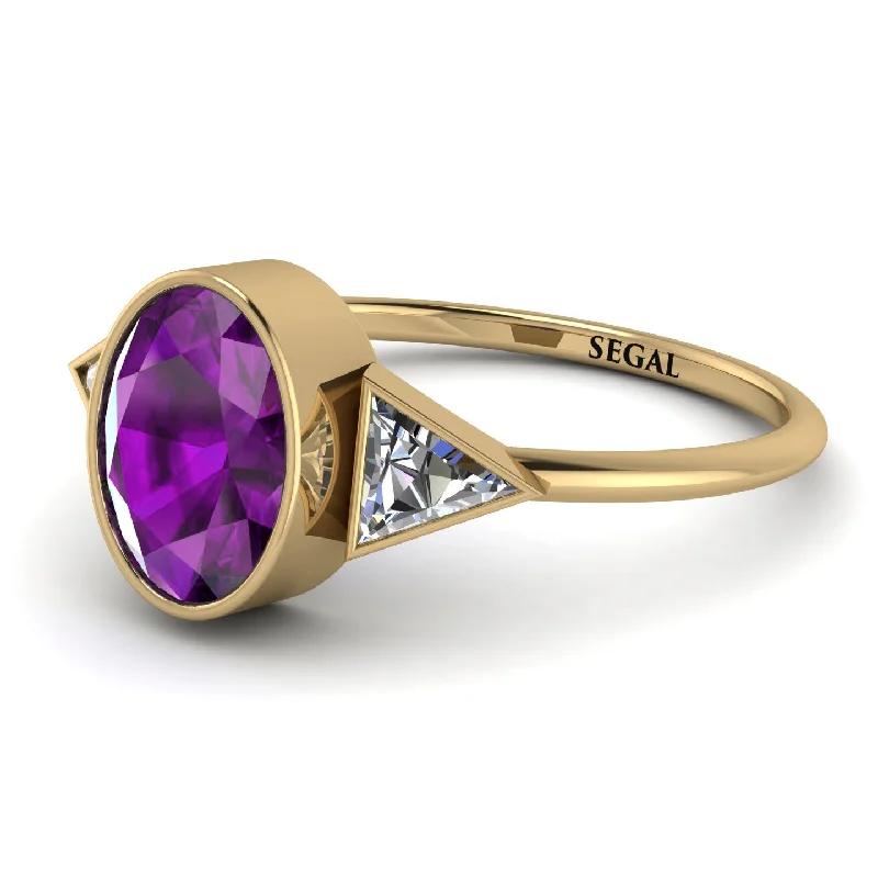 Geometrical Bezel Amethyst Ring - Trinity No. 301