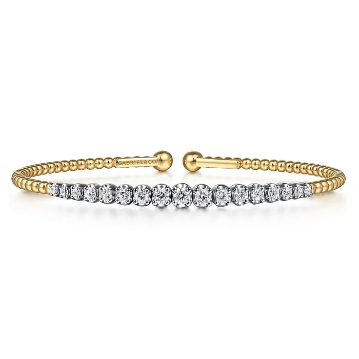 Kundan Bangles Set-14K White and Yellow Gold Diamond Bujukan Bangle