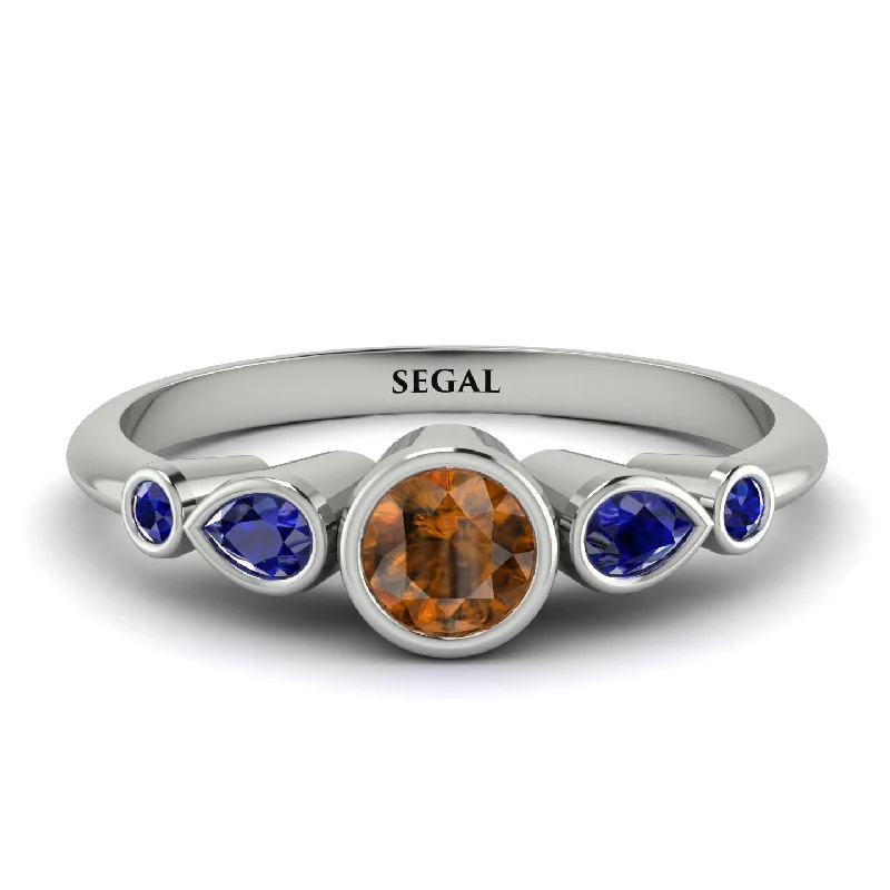 Bezel Symmetrical Brown Diamond Ring - Ivy No. 1115