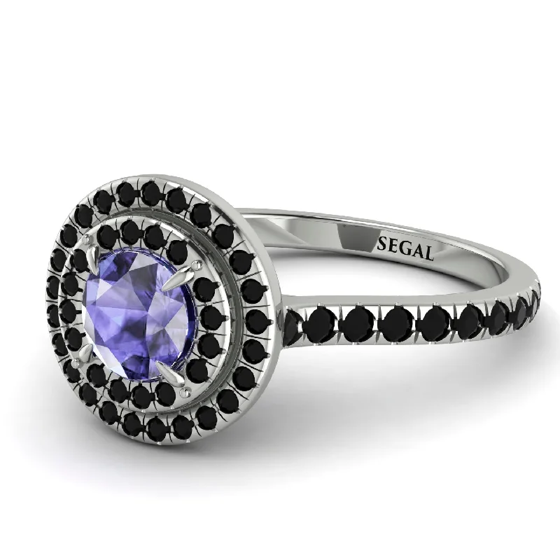 Double Halo Tanzanite Ring - Zoey No. 209