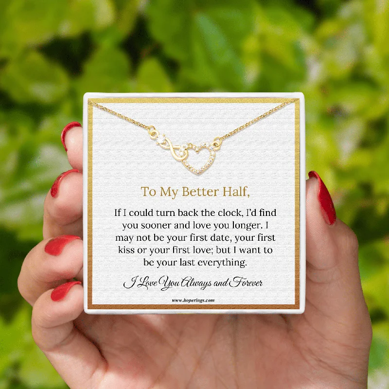 Vintage Gemstone Necklace-To My Better Half - Forever Love Necklace