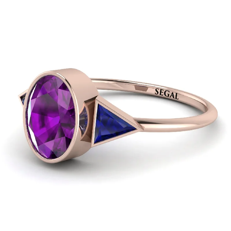 Geometrical Bezel Amethyst Ring - Trinity No. 314