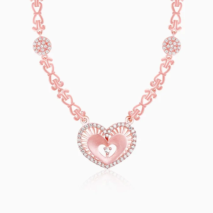 Custom Birthstone Jewelry Necklace-Anushka Sharma Rose Gold Love Affair Necklace