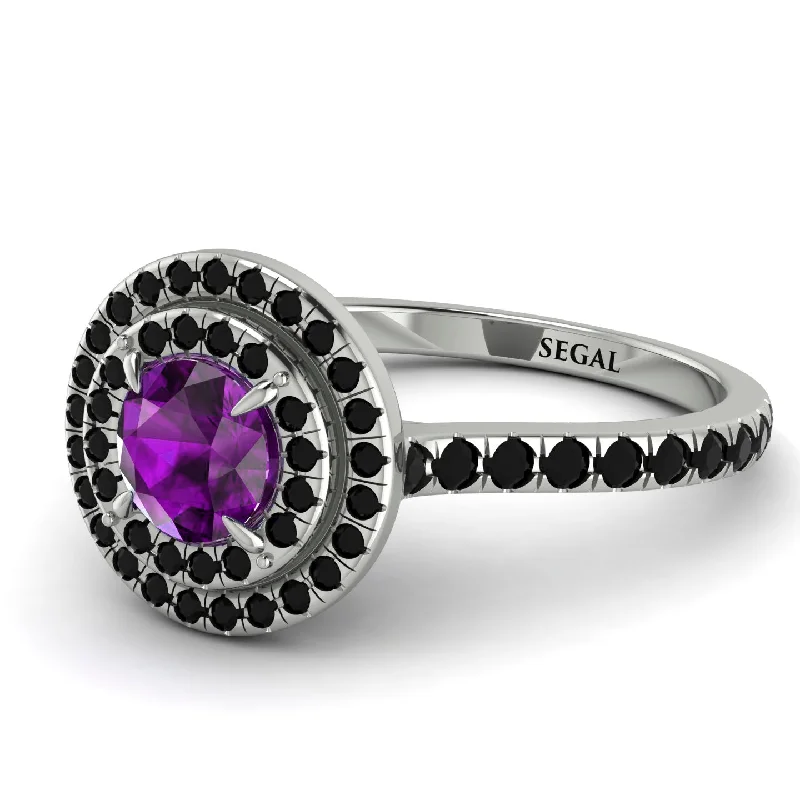 Double Halo Amethyst Ring - Zoey No. 309