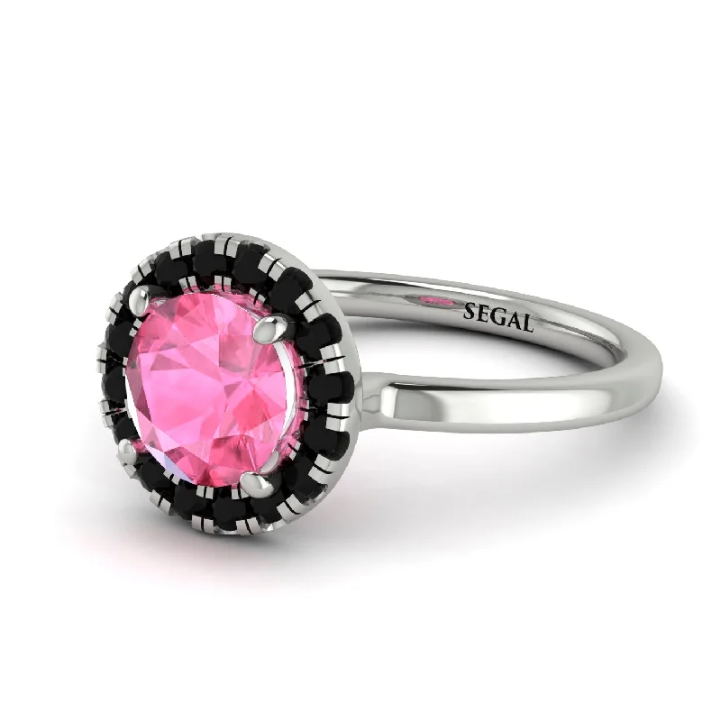 1ct Round Pink Moissanite Engagement Ring - Natalia No. 809