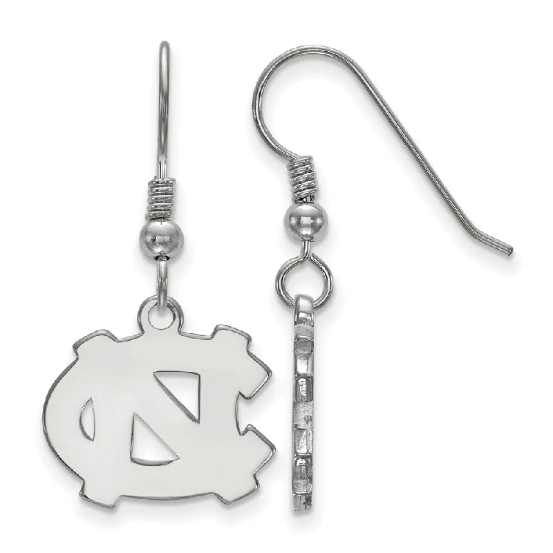 Opal Drop Earrings-Sterling Silver U of North Carolina Small 'NC' Dangle Earrings