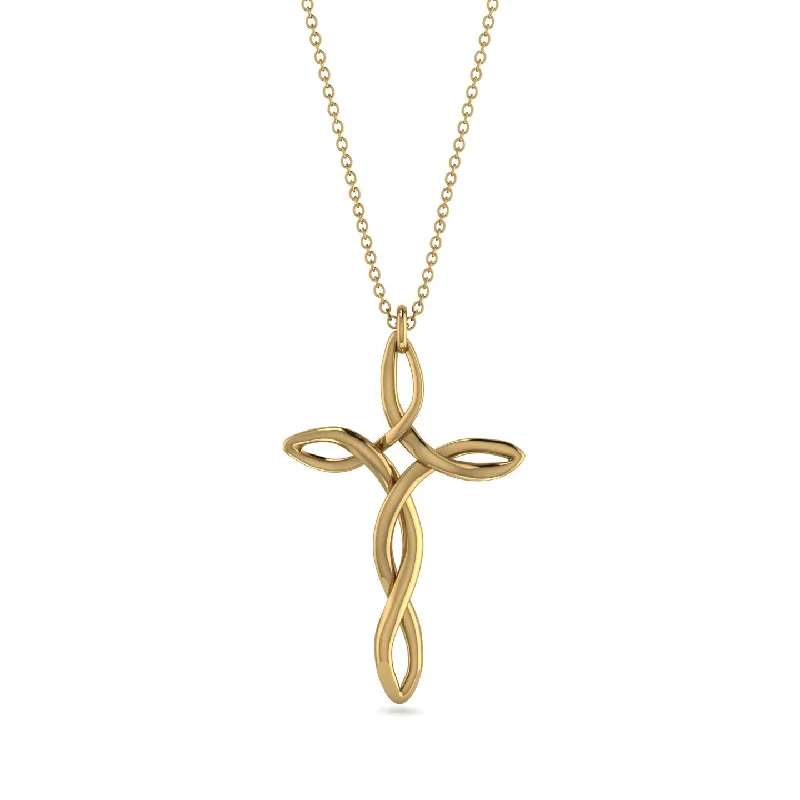 Elegant Diamond Necklace-Swirl Cross Necklace - Luke No. 1