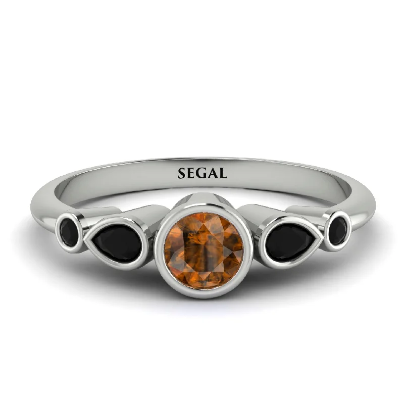 Bezel Symmetrical Brown Diamond Ring - Ivy No. 1109