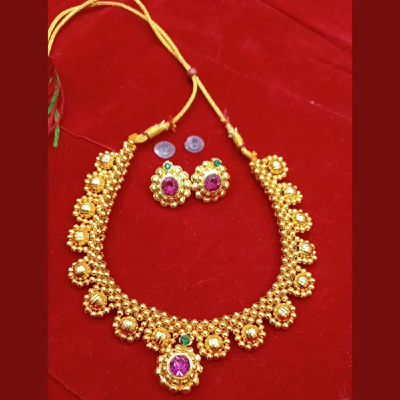 Layered Silver Necklace-Manisha Jewellery Gold Plated Necklace Set