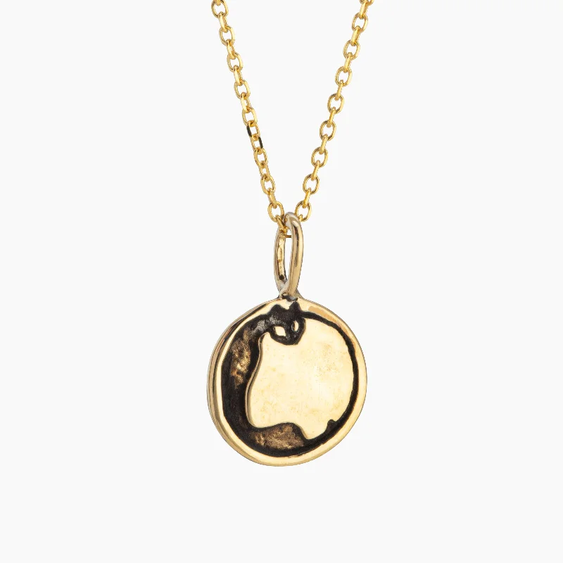 Designer Gold Necklace-Jiji Moon Charm Necklace