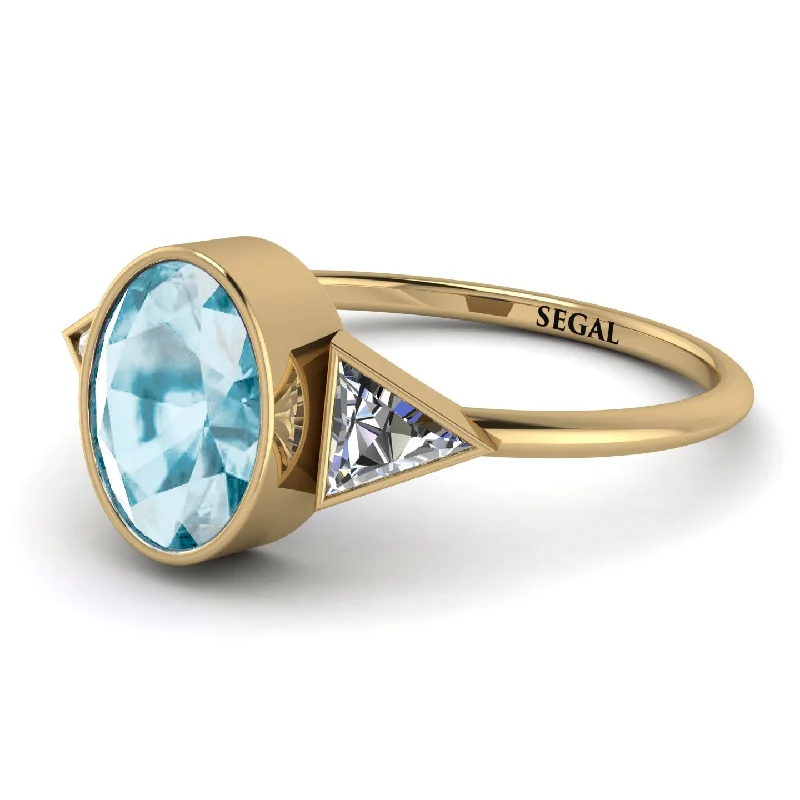 Geometrical Bezel Aquamarine Ring - Trinity No. 401