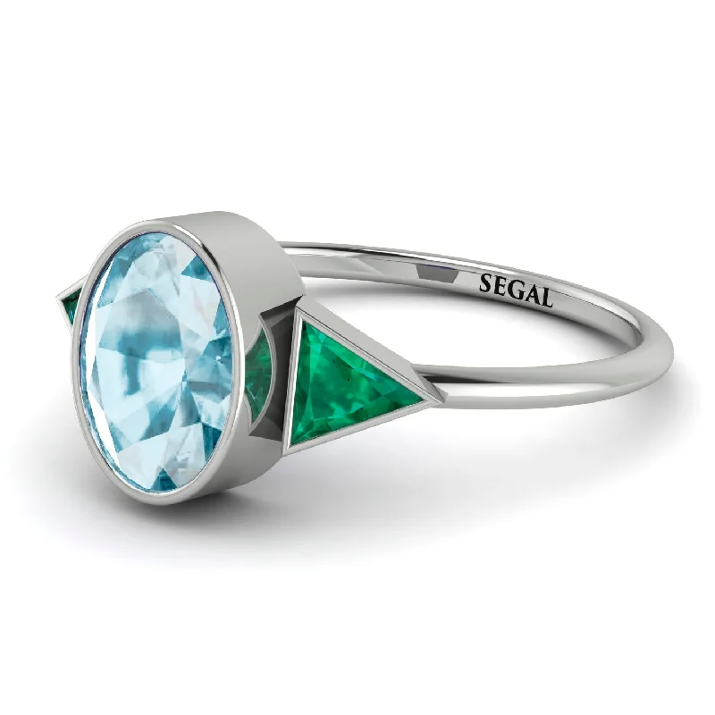 Geometrical Bezel Aquamarine Ring - Trinity No. 406