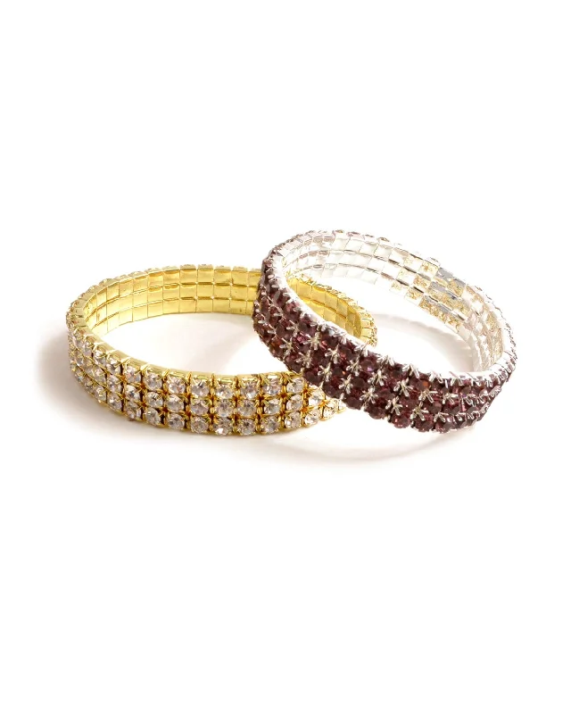 Chunky Gold Bracelets-Elegance Rhinestones Bracelet