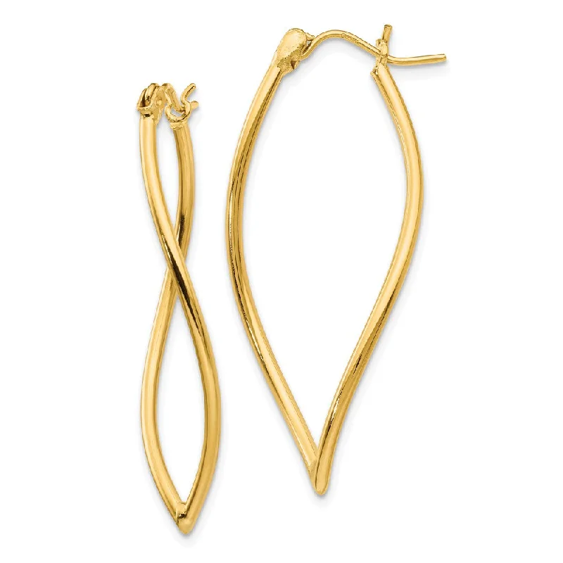 Vintage Gold Earrings-Fancy Hoop Earrings in 14k Yellow Gold, 35mm (1 3/8 Inch)