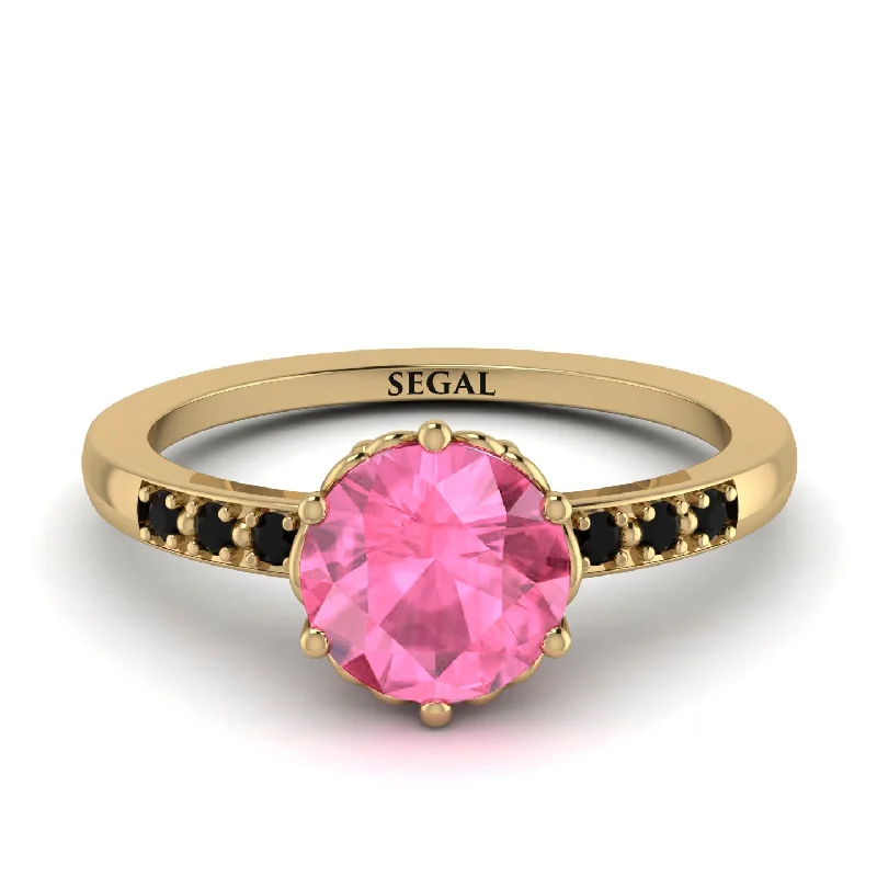 Classic Pink Moissanite Vintage Ring - Olivia No. 804