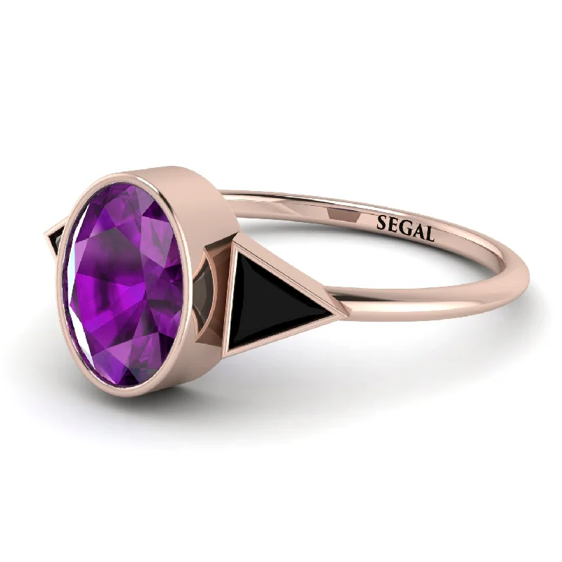 Geometrical Bezel Amethyst Ring - Trinity No. 308