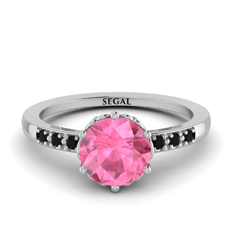 Classic Pink Moissanite Vintage Ring - Olivia No. 806