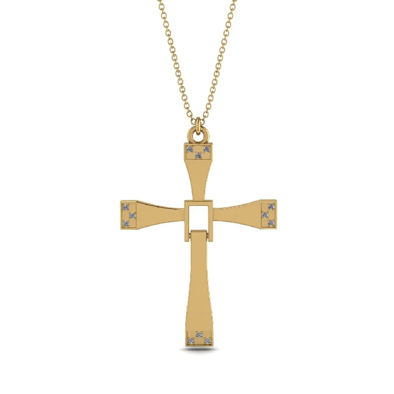 Chunky Chain Necklace-Two Parts Diamond Cross Necklace - Felix No. 1