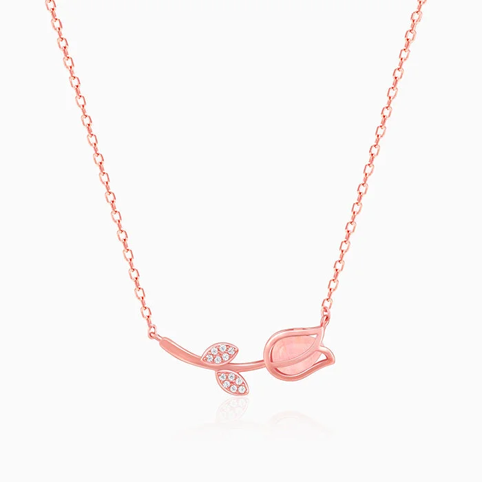 Blue Sapphire Necklace-Anushka Sharma Rose Gold Pink Quartz Flower Necklace