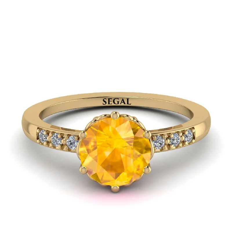 Classic Yellow Diamond Vintage Ring - Olivia No. 1001