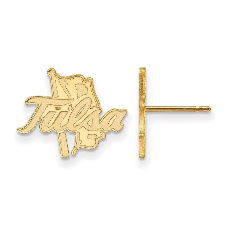 Simple Gold Earrings-14k Yellow Gold The University of Tulsa Small Post Earrings