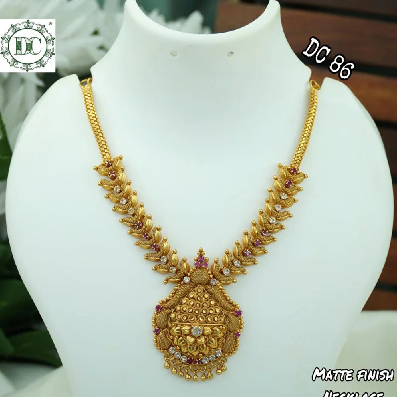 Vintage Gemstone Necklace-Diksha Collection Gold Plated Pota Stone Necklace Set