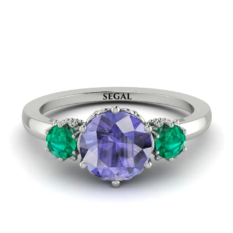 Classic 3 Stone Tanzanite Engagement Ring - Sofia No. 206