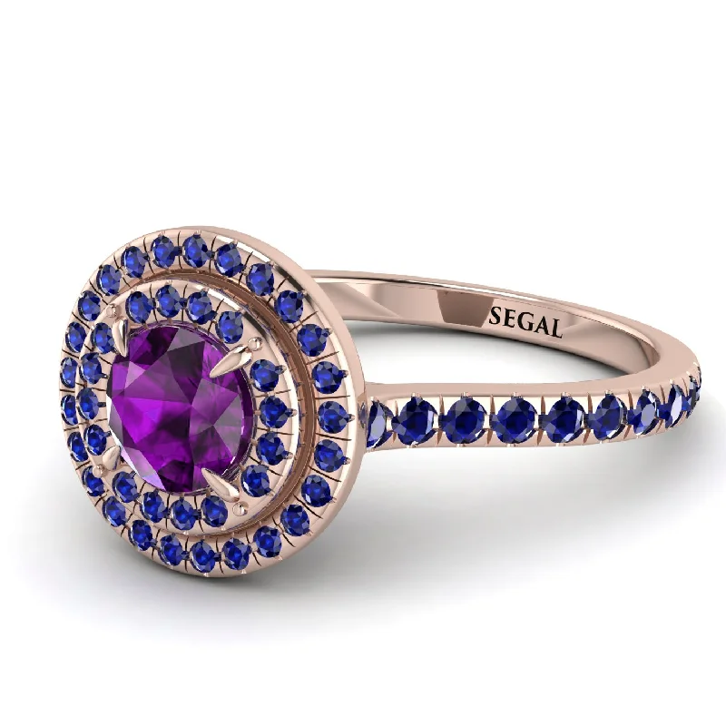 Double Halo Amethyst Ring - Zoey No. 314