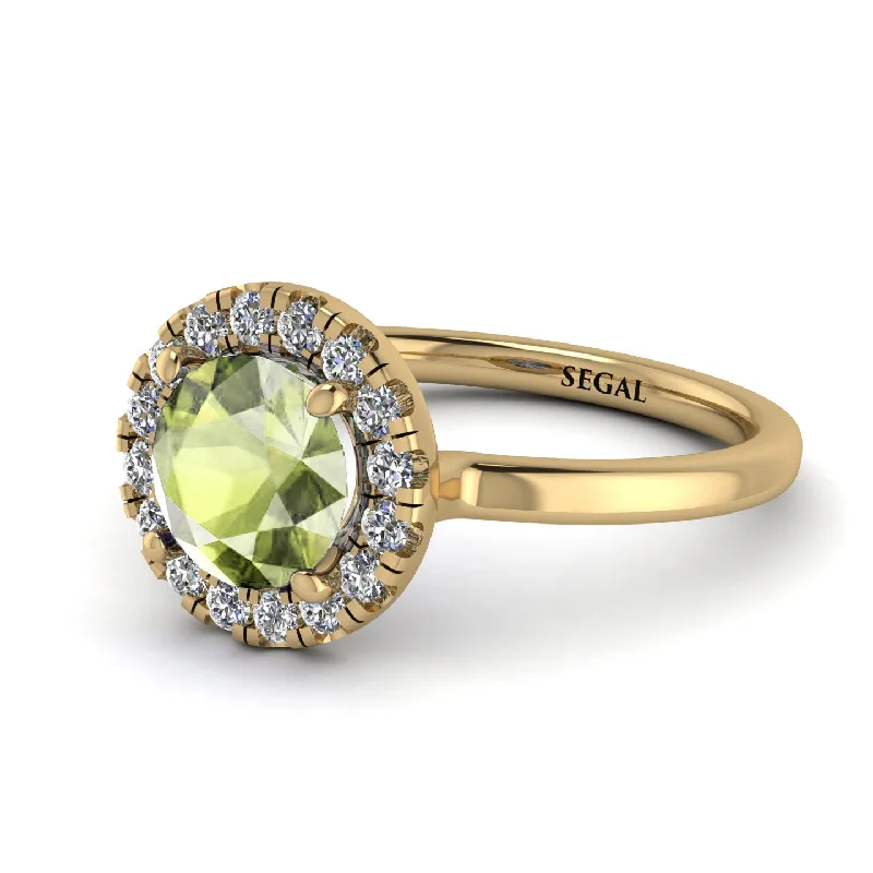 1ct Round Peridot Engagement Ring - Natalia No. 701