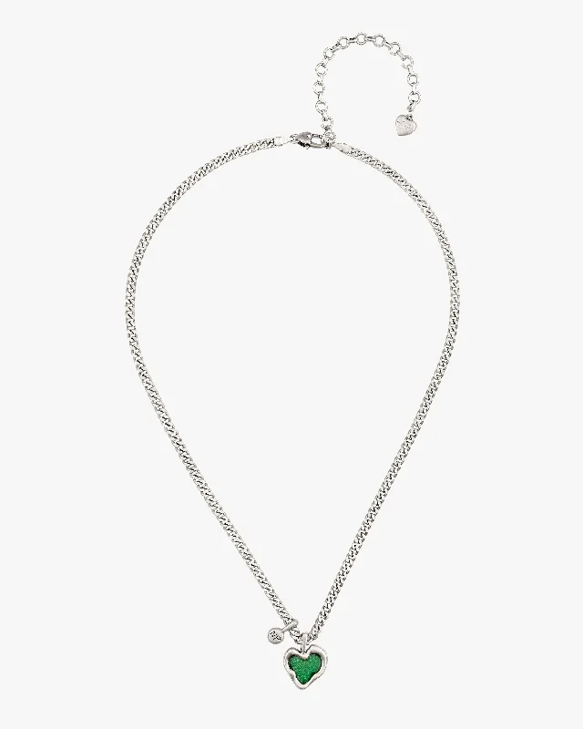 Cute Heart Pendant Necklace-LOVA NECKLACE SILVER