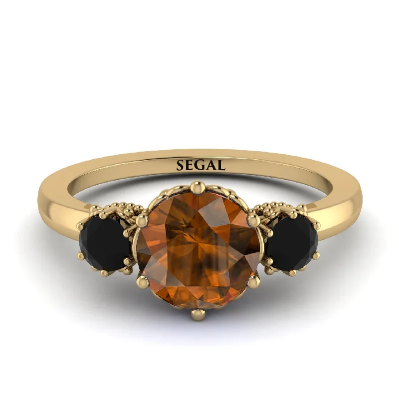 Classic 3 Stone Brown Diamond Engagement Ring - Sofia No. 1107