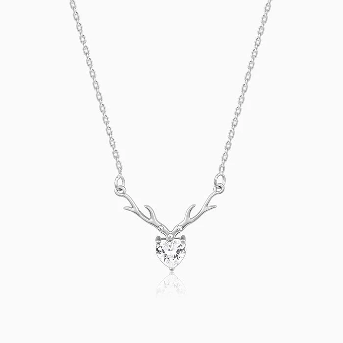 Gold Choker Necklace for Women-Anushka Sharma Silver Deer Heart Necklace