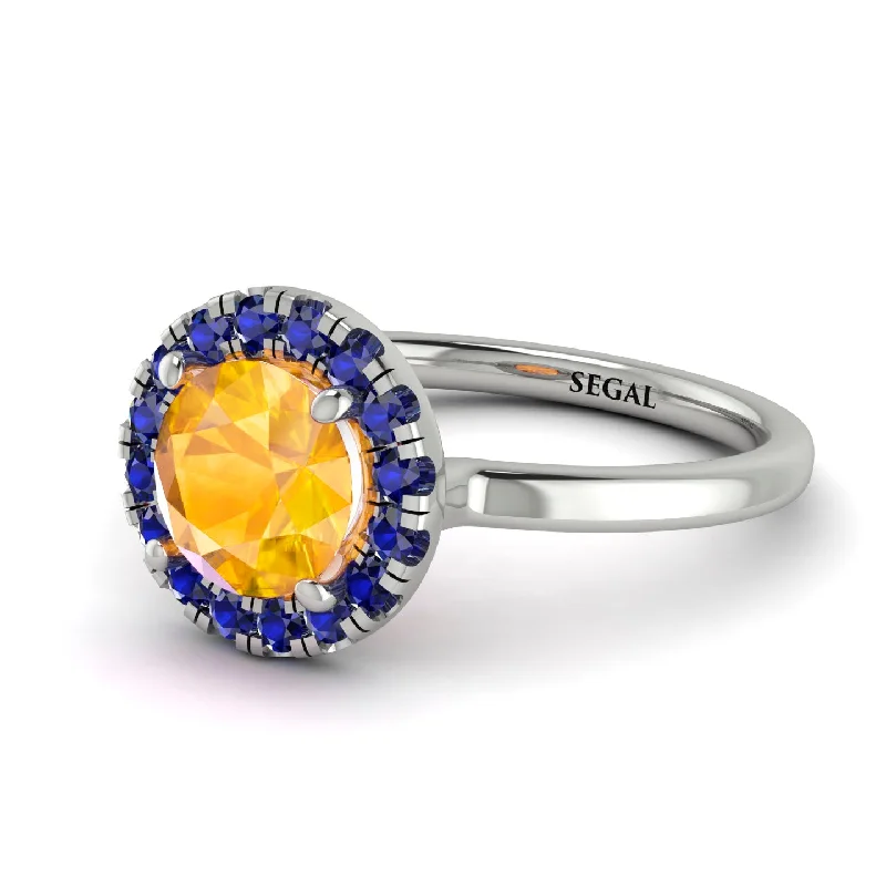 1ct Round Yellow Diamond Engagement Ring - Natalia No. 1015