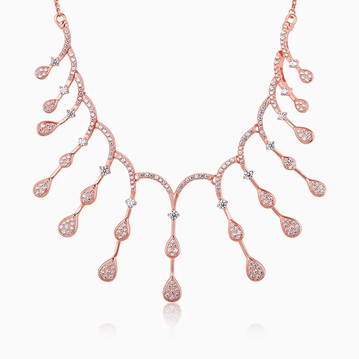 Stylish Pendant Necklace-Rose Gold Celebration Necklace