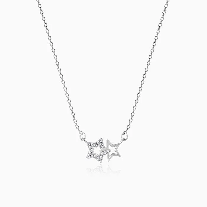 Handcrafted Pendant Necklace-Silver Starry Affair Necklace